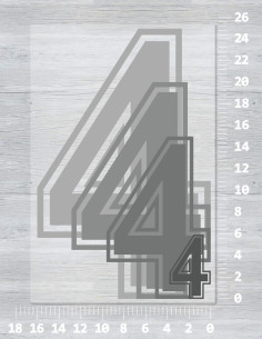 Lemované číslo na dres - 4 2