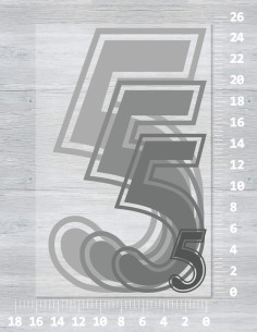 Lemované číslo na dres - 5 2