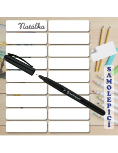 Samolepící jmenovky 18 ks +...